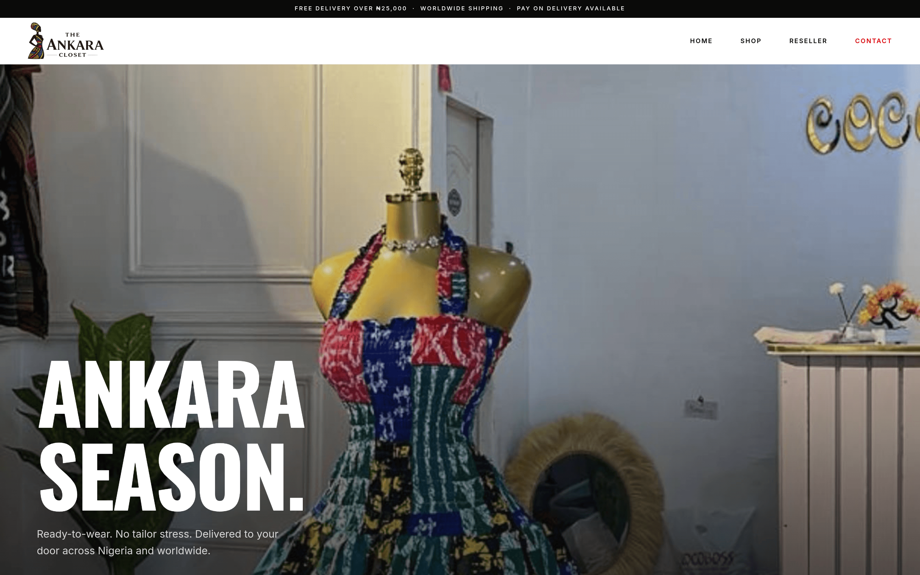 Screenshot of The Ankara Closet